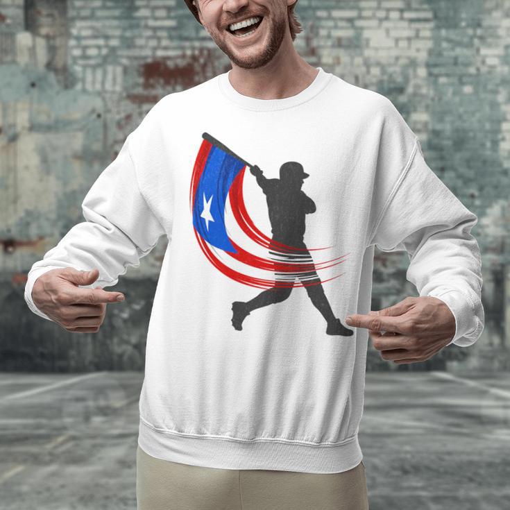 Puerto Rico Baseball Flag Player Boricua Heritage Sports Unisex Sweatshirt