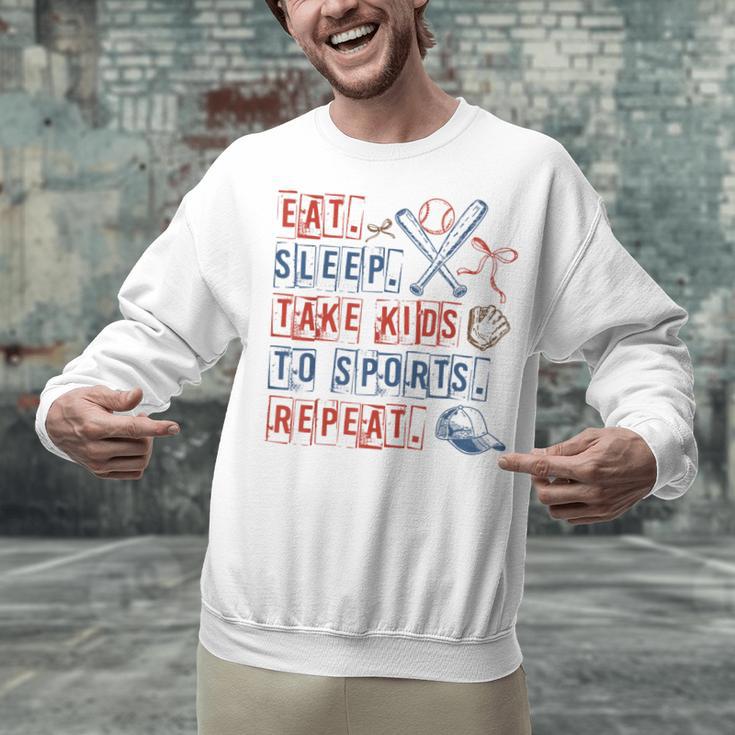 Retro Eat Sleep Take Kids To Sports Repeat Game Day Baseball Unisex Sweatshirt Retro Eat Sleep Take Kids To Sports Repeat Game Day Baseball Unisex Sweatshirt