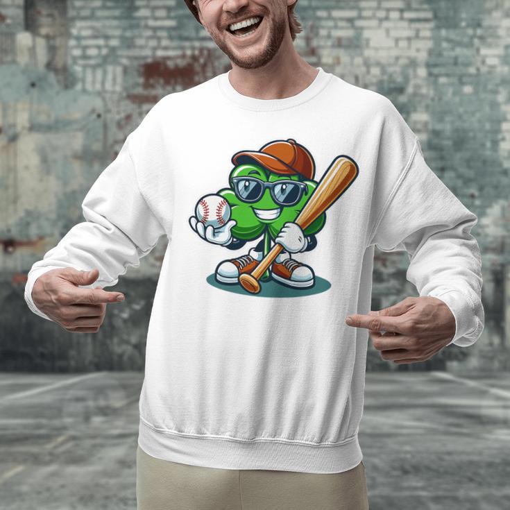 Shamrock Baseball St Patrick's Day Kids Boys Toddlers Premium Tri-Blend Unisex Sweatshirt