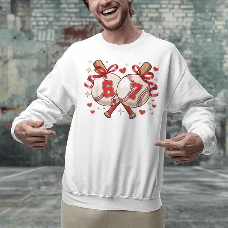 Six Seven 67 Meme Baseball Coquette Bow Valentine Unisex Sweatshirt Six Seven 67 Meme Baseball Coquette Bow Valentine Unisex Sweatshirt
