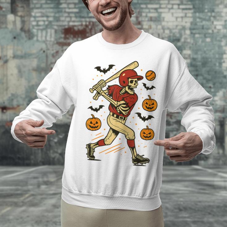 Skeleton Halloween Baseball Boys Men Kids Toddler Unisex Sweatshirt