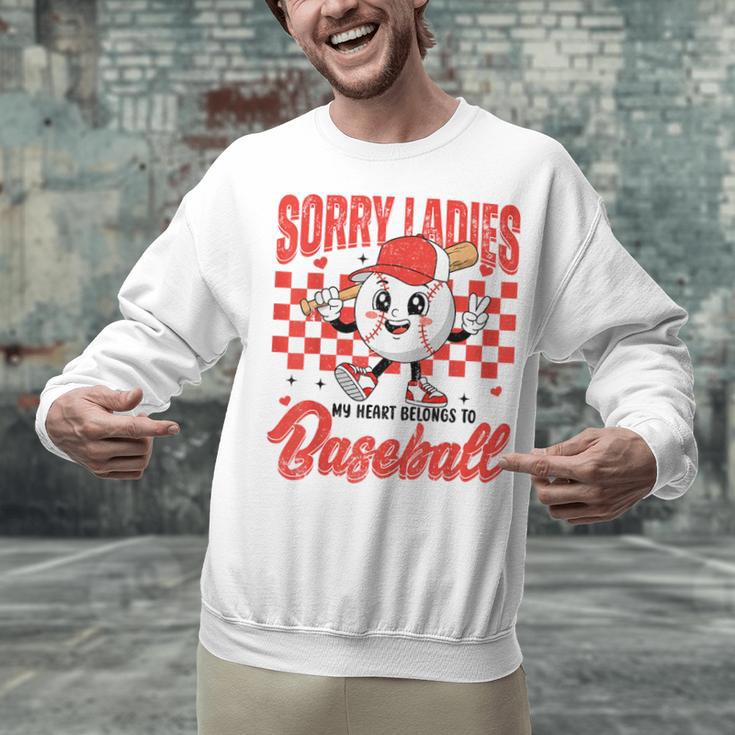 Sorry Ladies My Heart Belongs To Baseball Valentines Boys Unisex Sweatshirt