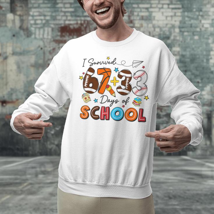 I Survived 67 33 Days Of School Baseball Basketball Football Unisex Sweatshirt