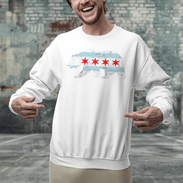 Sweet Vintage Retro Chicago City Flag Bear Print Raglan Baseball Tee Unisex Sweatshirt Sweet Vintage Retro Chicago City Flag Bear Print Raglan Baseball Tee Unisex Sweatshirt