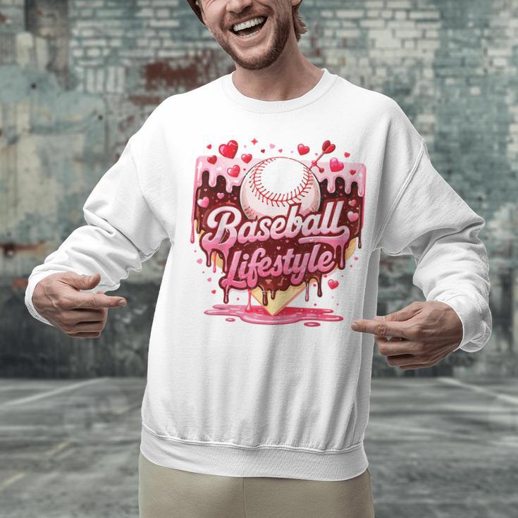 Valentine Baseball Lifestyle Home Plate Ice-Cream Drip Boys Unisex Sweatshirt Valentine Baseball Lifestyle Home Plate Ice-Cream Drip Boys Unisex Sweatshirt