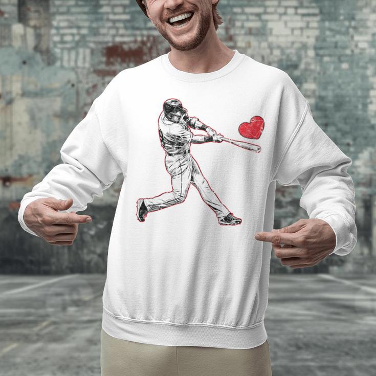 Valentines Baseball Batter Heart Player Silhouette Premium Tri-Blend Unisex Sweatshirt Valentines Baseball Batter Heart Player Silhouette Premium Tri-Blend Unisex Sweatshirt