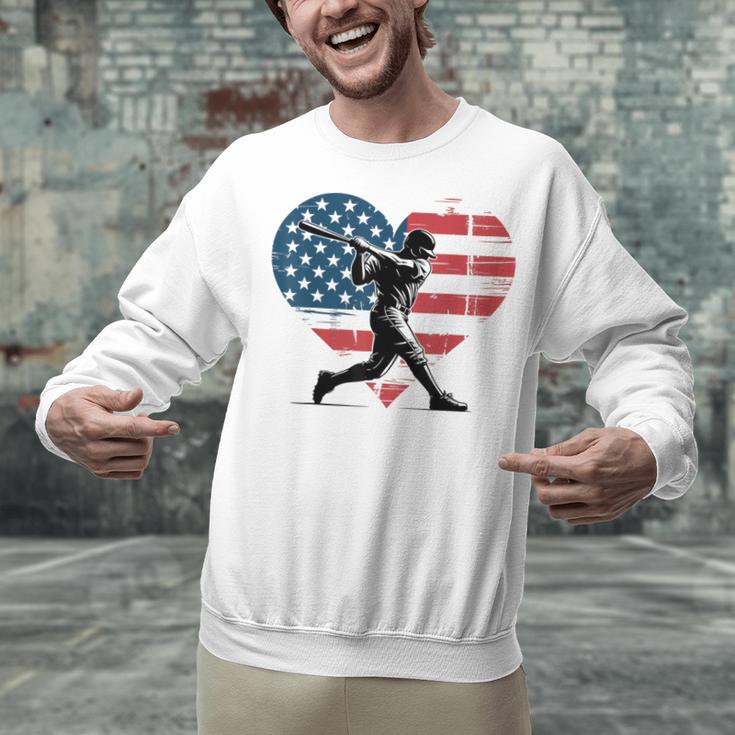 Valentines Baseball Batter Silhouette Heart Men Boys Kid Unisex Sweatshirt