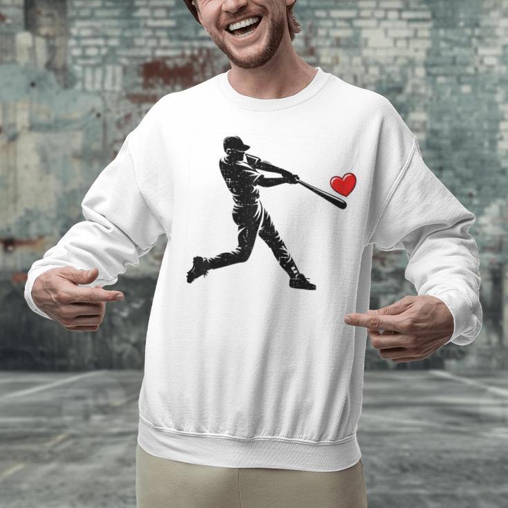 Valentines Day Baseball Batter Silhouette Heart Men Boys Kid Unisex Sweatshirt Valentines Day Baseball Batter Silhouette Heart Men Boys Kid Unisex Sweatshirt