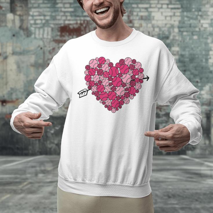 Valentine's Day Baseball Heart Softball Player Sports Lover Unisex Sweatshirt