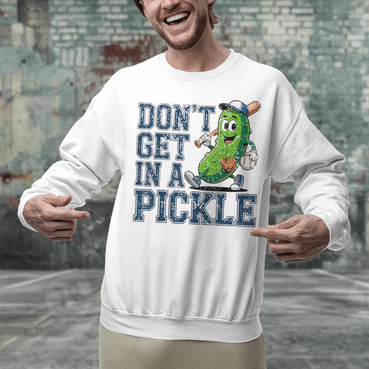 Youth Baseball Catcher Humor Don’t Get In A Pickle Unisex Sweatshirt Youth Baseball Catcher Humor Don’t Get In A Pickle Unisex Sweatshirt