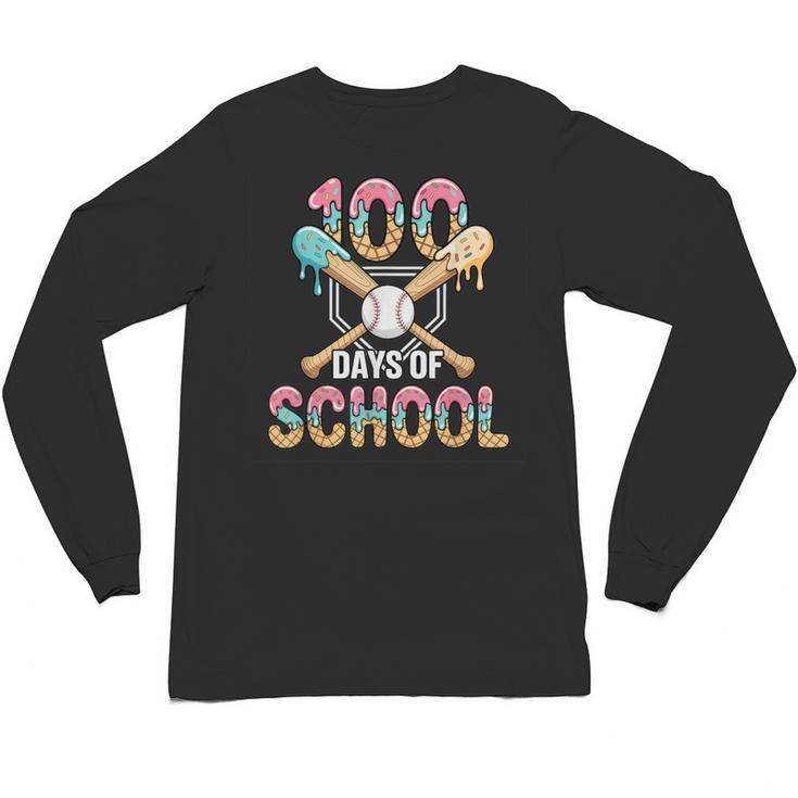 100 Days Of School Baseball 100th Day Of School Unisex Long Sleeve T-Shirt