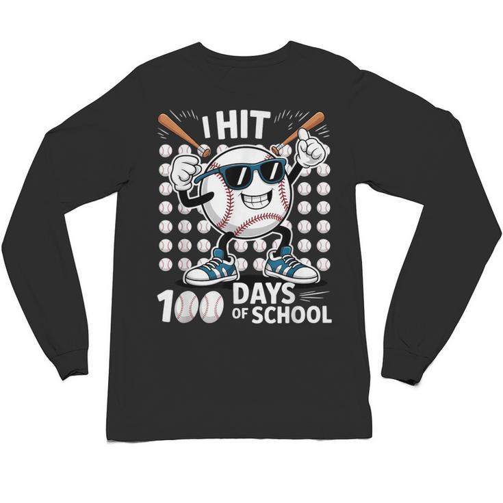 100 Days Of School Baseball Bat 100th Day Of School Unisex Long Sleeve T-Shirt