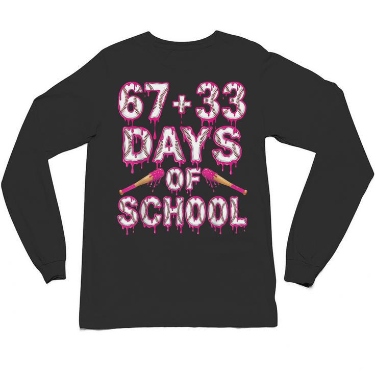 100 Days Of School Baseball Boys Six Seven Drip 100th Day Unisex Long Sleeve T-Shirt