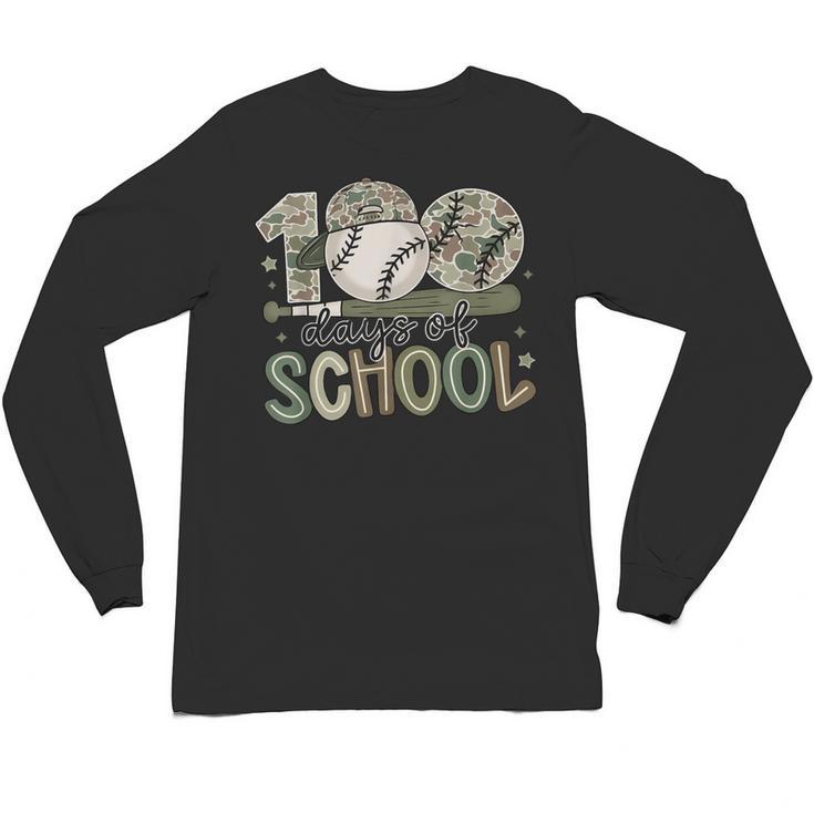 100 Days Of School Baseball Camo Celebration Unisex Long Sleeve T-Shirt