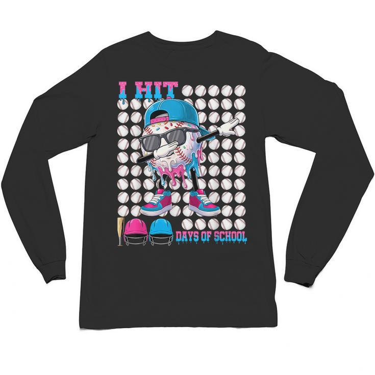 100 Days Of School Baseball Drip Boys Kids 100th Day School Unisex Long Sleeve T-Shirt