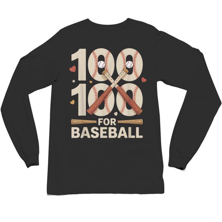 100 Days Of School Baseball Love Valentine’s Day Men Women Unisex Long Sleeve T-Shirt