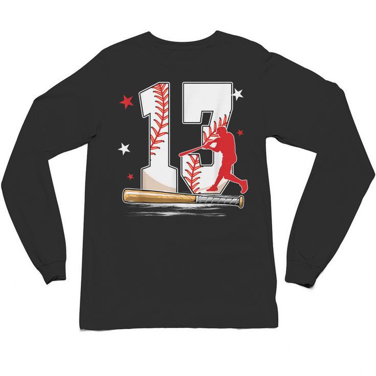 13 Years Old Baseball Birthday Boy 13th Bday Party Unisex Long Sleeve T-Shirt