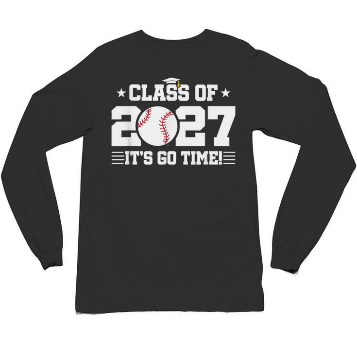 2027 Back To School Baseball 2027 Graduation Class Of 2027 Unisex Long Sleeve T-Shirt