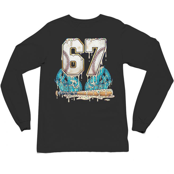67 Baseball Drip Boys Youth Kids 6-7 Ice Cream Dripping 6 7 Unisex Long Sleeve T-Shirt