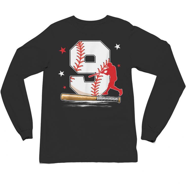 9 Years Old Baseball Birthday Boy 9th Bday Party Unisex Long Sleeve T-Shirt