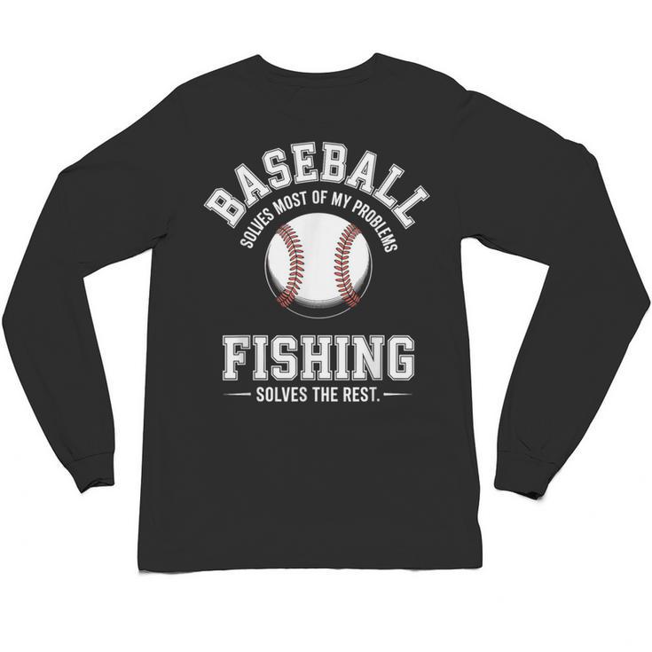Baseball & Fishing Unisex Long Sleeve T-Shirt