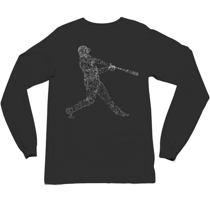 Baseball Batter Line Abstract Geometry Team Player Family Unisex Long Sleeve T-Shirt