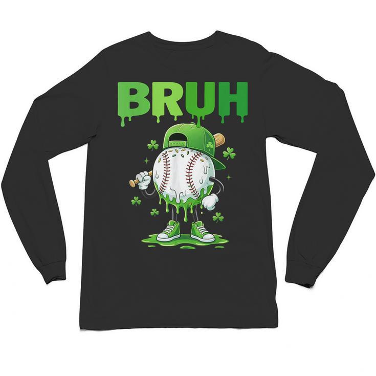 Baseball Bruh Drip Ice Cream Youth Boy St Patricks Day Unisex Long Sleeve T-Shirt