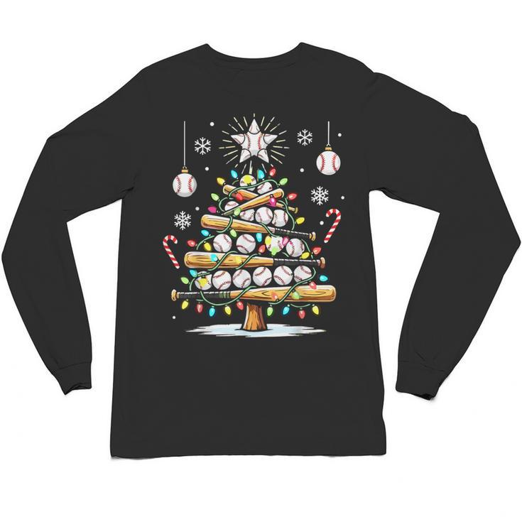 Baseball Christmas Tree Lights Unisex Long Sleeve T-Shirt