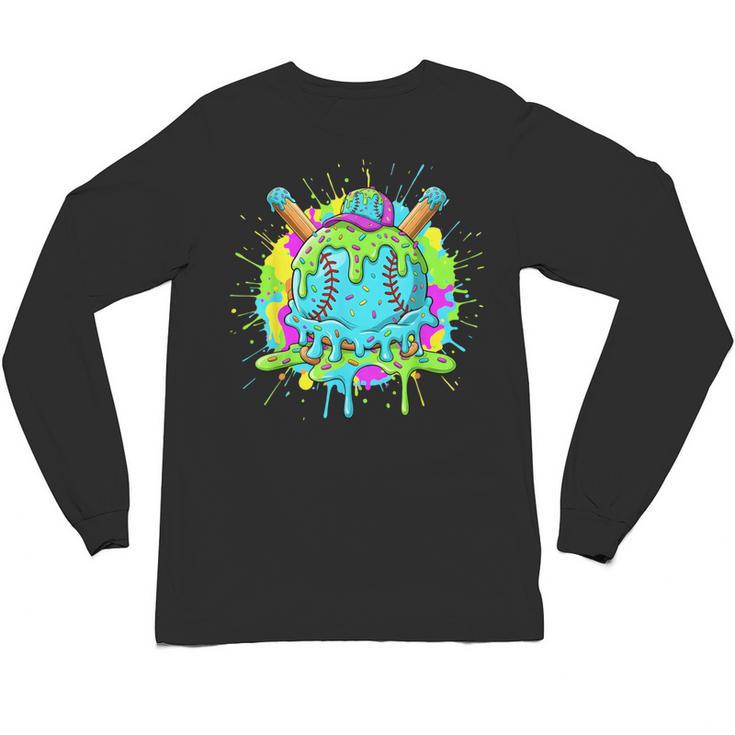 Baseball Drip For Boys Ice Cream Drip Youth Boys Baseball Unisex Long Sleeve T-Shirt