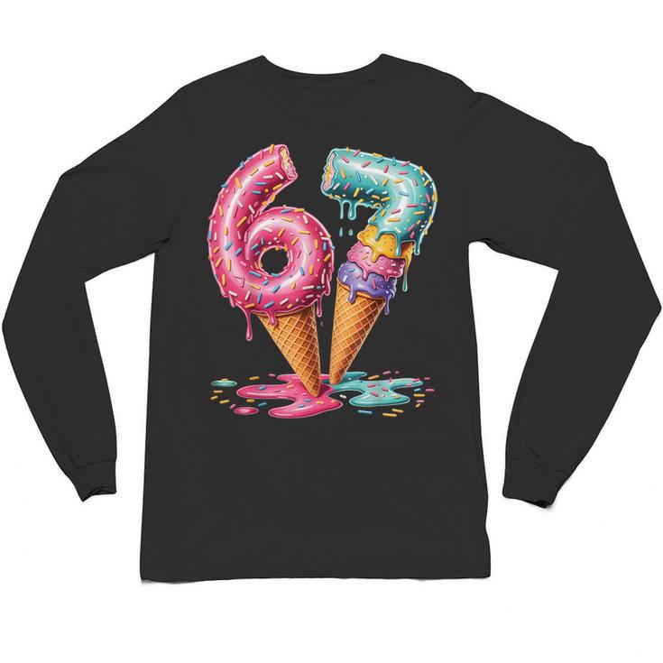 Baseball Drip Ice Cream 67 Unisex Long Sleeve T-Shirt