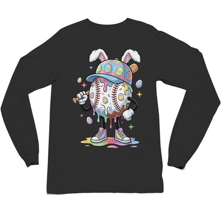 Baseball Drip Ice Cream Apparel Youth Boy Easter Day Unisex Long Sleeve T-Shirt
