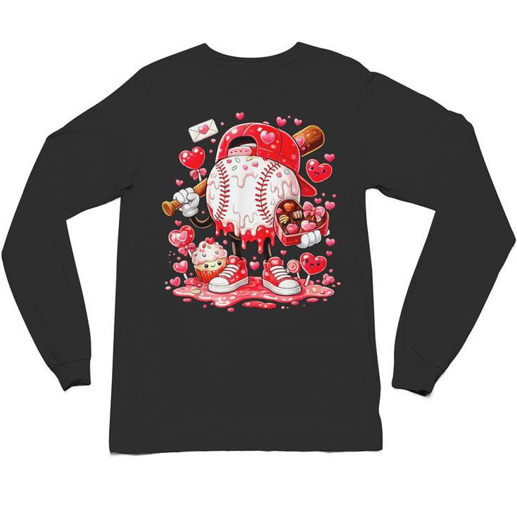 Baseball Drip Ice Cream Boys Kids Youth Valentines Unisex Long Sleeve T-Shirt