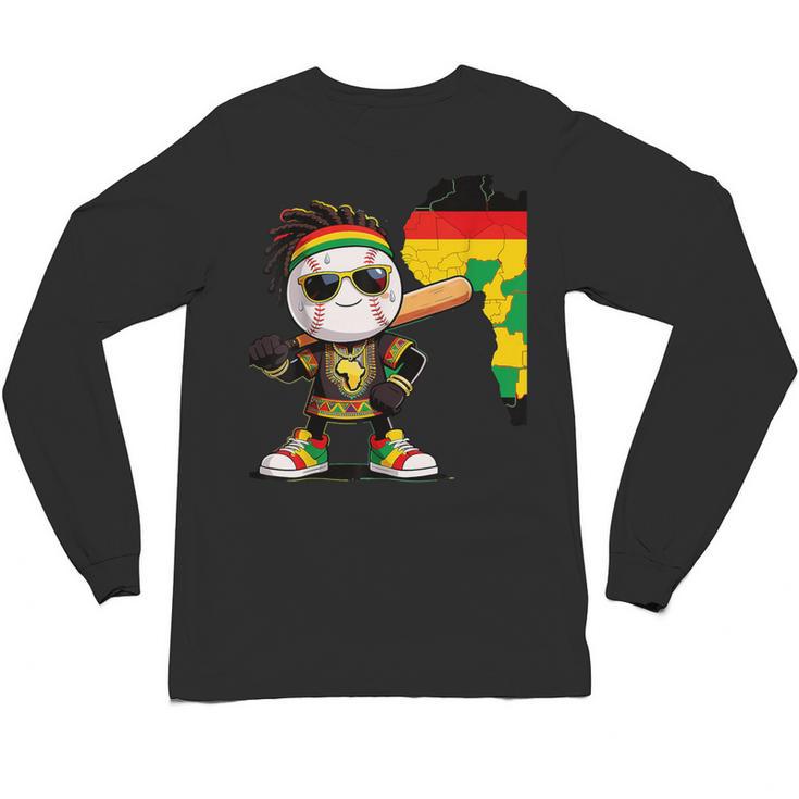 Baseball Drip Ice Cream Boys Youth Kids History Month Unisex Long Sleeve T-Shirt