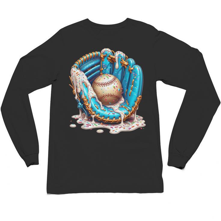 Baseball Drip Ice Cream Sprinkless Glove Boy Kid Unisex Long Sleeve T-Shirt