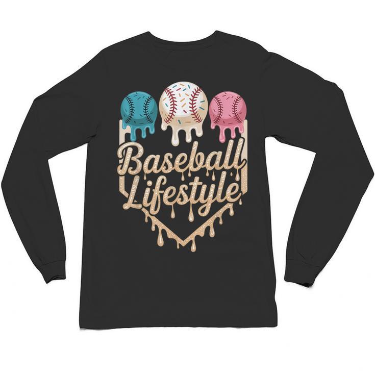 Baseball Drip Icecream Unisex Long Sleeve T-Shirt