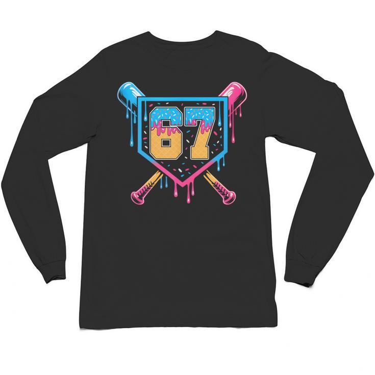 Baseball Drip Number 67 Player Or 67Th Birthday Unisex Long Sleeve T-Shirt