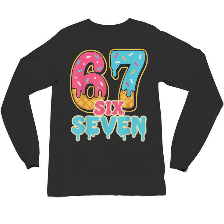 Baseball Drip Number 67 Player Trendy 6 7 Meme Unisex Long Sleeve T-Shirt
