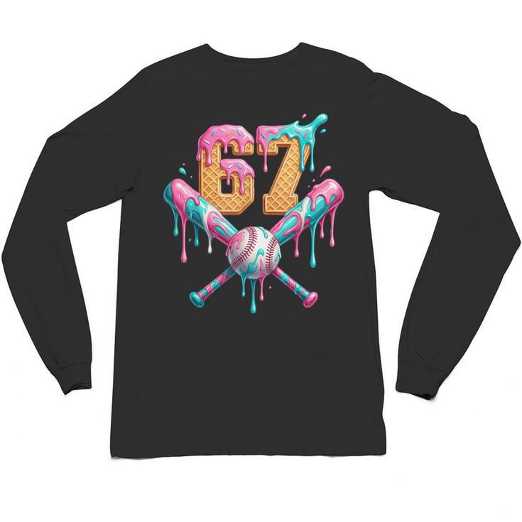 Baseball Drip Number 67 Player Unisex Long Sleeve T-Shirt