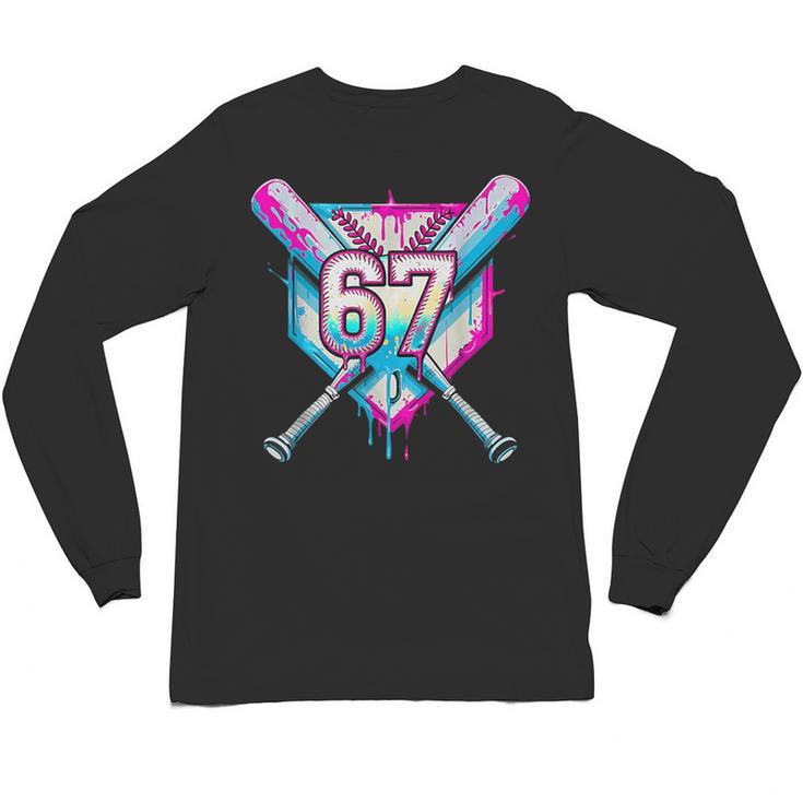 Baseball Dripping 67 Home Plate Six Seven Boy Kids Sports Unisex Long Sleeve T-Shirt