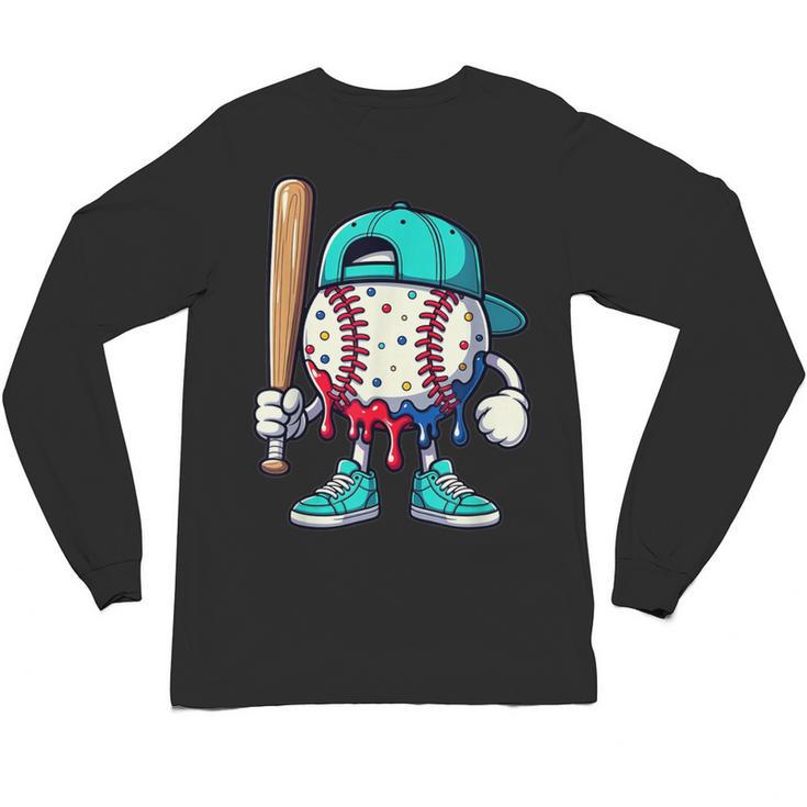 Baseball Drippy Style Apparel For Boys Youth Drip Baseball Unisex Long Sleeve T-Shirt
