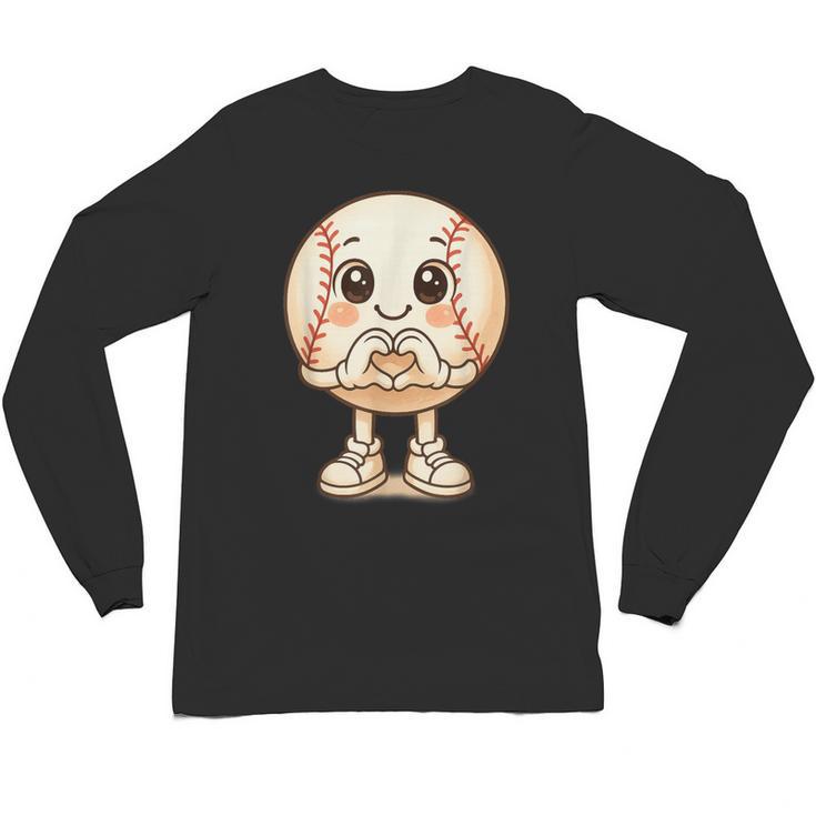 Baseball With Heart Hands Love Cute Baseball Unisex Long Sleeve T-Shirt