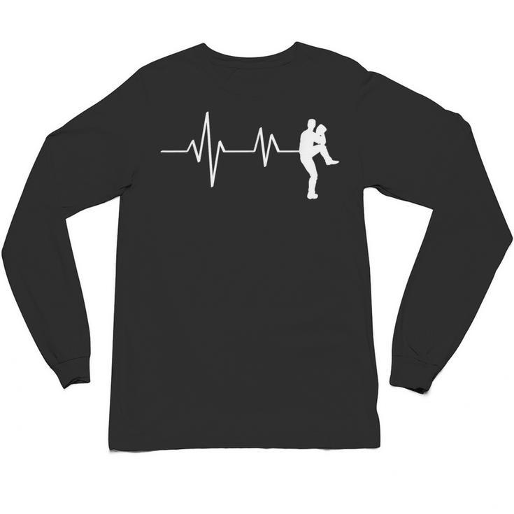 Baseball Heartbeat Pitcher Position Simple Line Art Unisex Long Sleeve T-Shirt