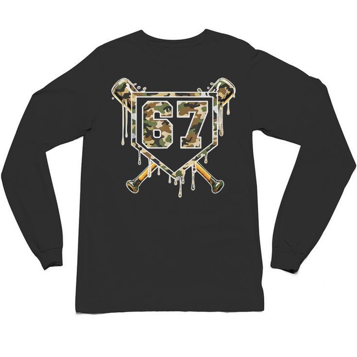 Baseball Ice Cream Drip 67 Camo Six Seven Meme Unisex Long Sleeve T-Shirt