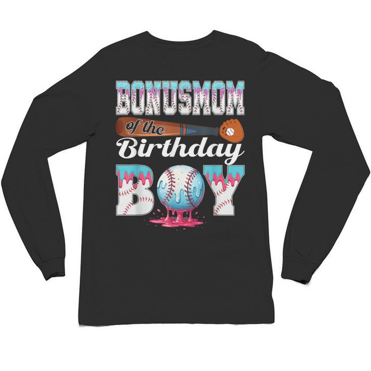Baseball Ice Cream Drip Bonus Mom Of The Birthday Boy Unisex Long Sleeve T-Shirt