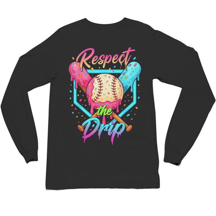 Baseball Ice Cream Drip Number 67 Player 67 Respect The Drip Unisex Long Sleeve T-Shirt