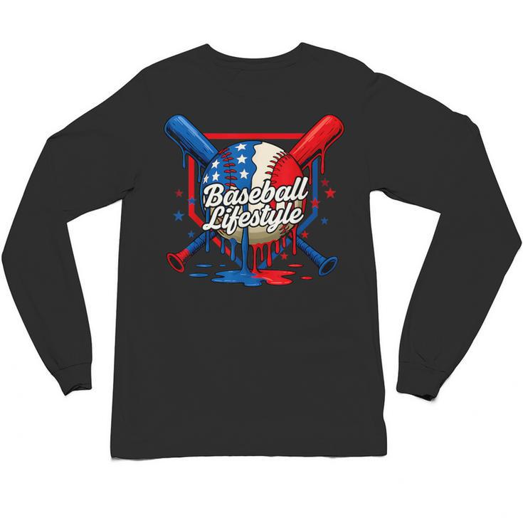 Baseball Life Style 101 Apparel Youth Drip Baseball Unisex Long Sleeve T-Shirt