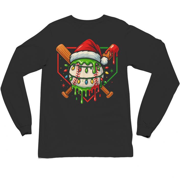 Baseball Lifestyle Apparel Youth Christmas Baseball Drip Unisex Long Sleeve T-Shirt