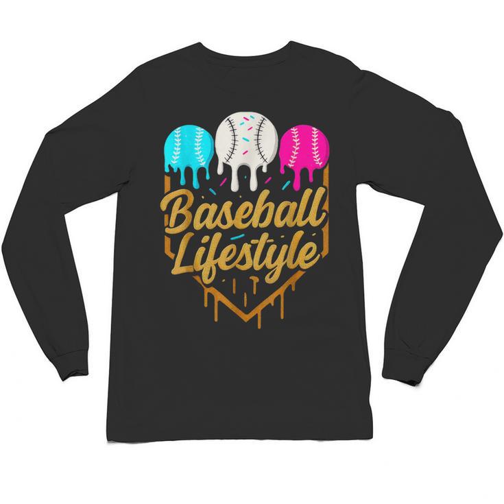 Baseball Lifestyle Baseball Drip Icecream Unisex Long Sleeve T-Shirt