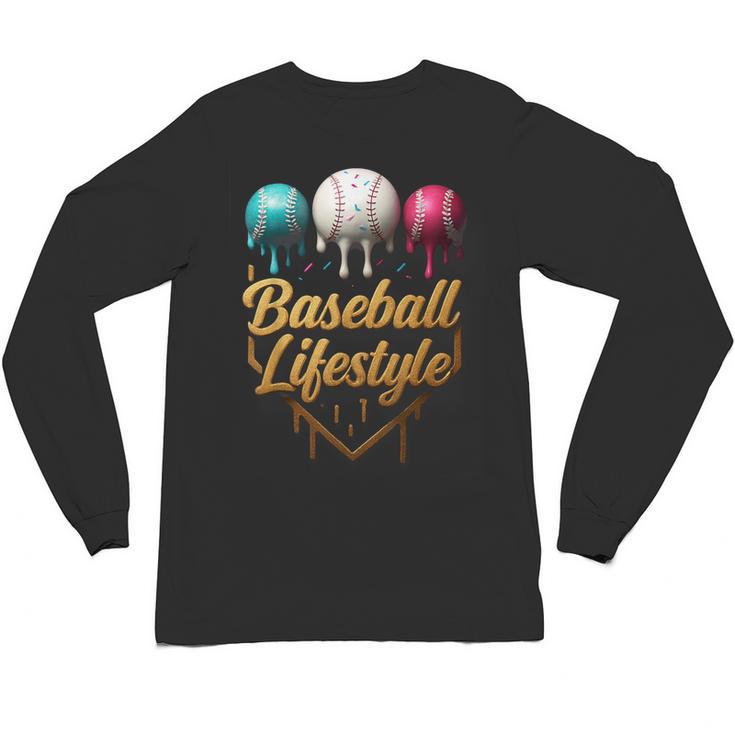 Baseball Lifestyle Drip Unisex Long Sleeve T-Shirt