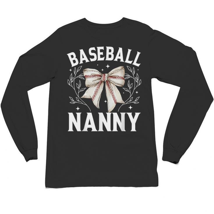 Baseball Nanny Baseball Coquette Bow Unisex Long Sleeve T-Shirt